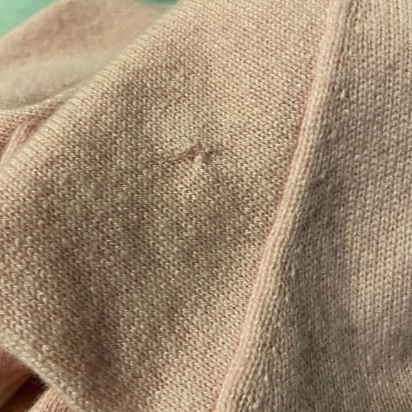 Everlane The Cotton Long Sleeve V-Neck Oversized Cropped Sweater Pink in Size XS - Picture 10 of 10